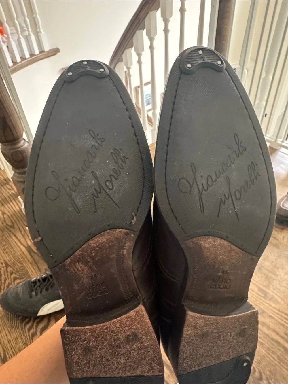 Italian Dark Brown Leather Derby Oxfords